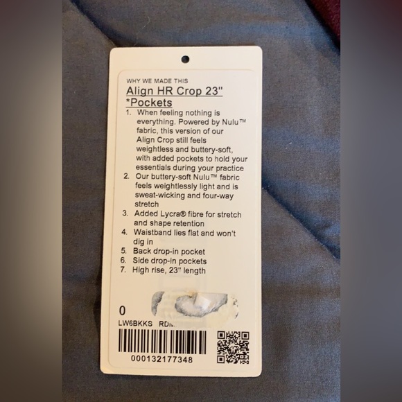 Lululemon Align with pockets 23” red merlot - Picture 4 of 4